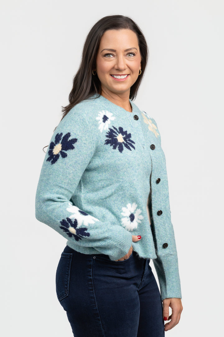 Heather Teal Millie Cardigan