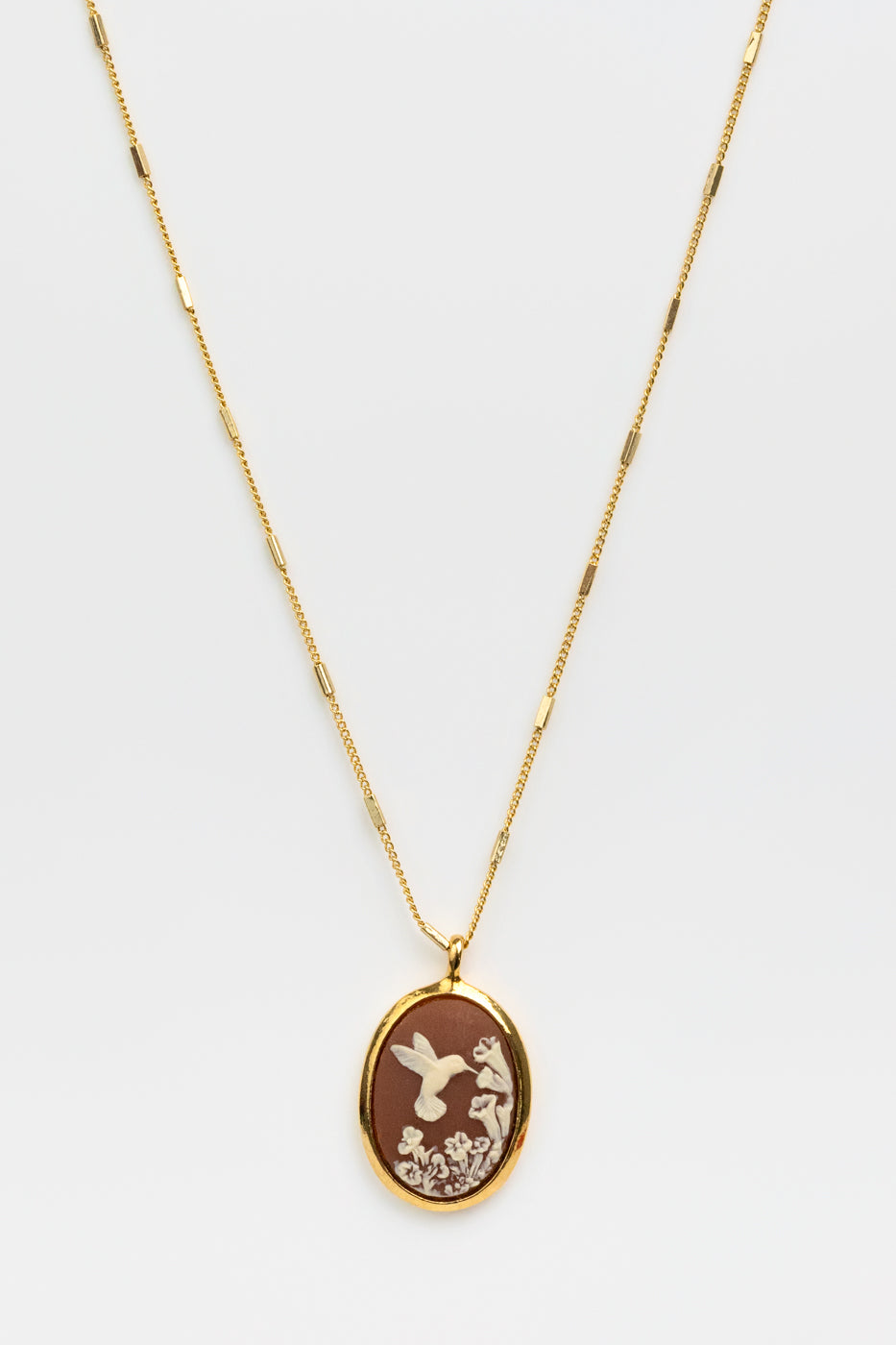 Hummingbird Vintage Cameo Necklace