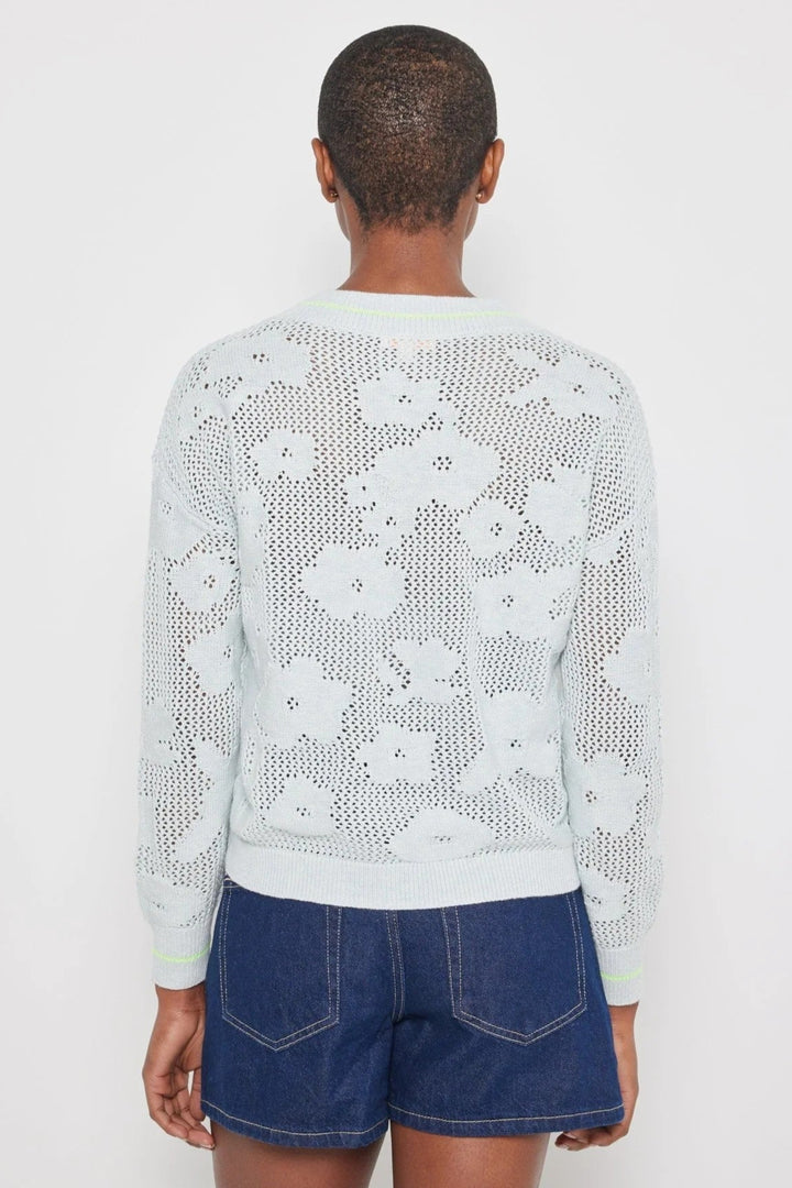 Ice Blue Open Knit Poppy Sweater