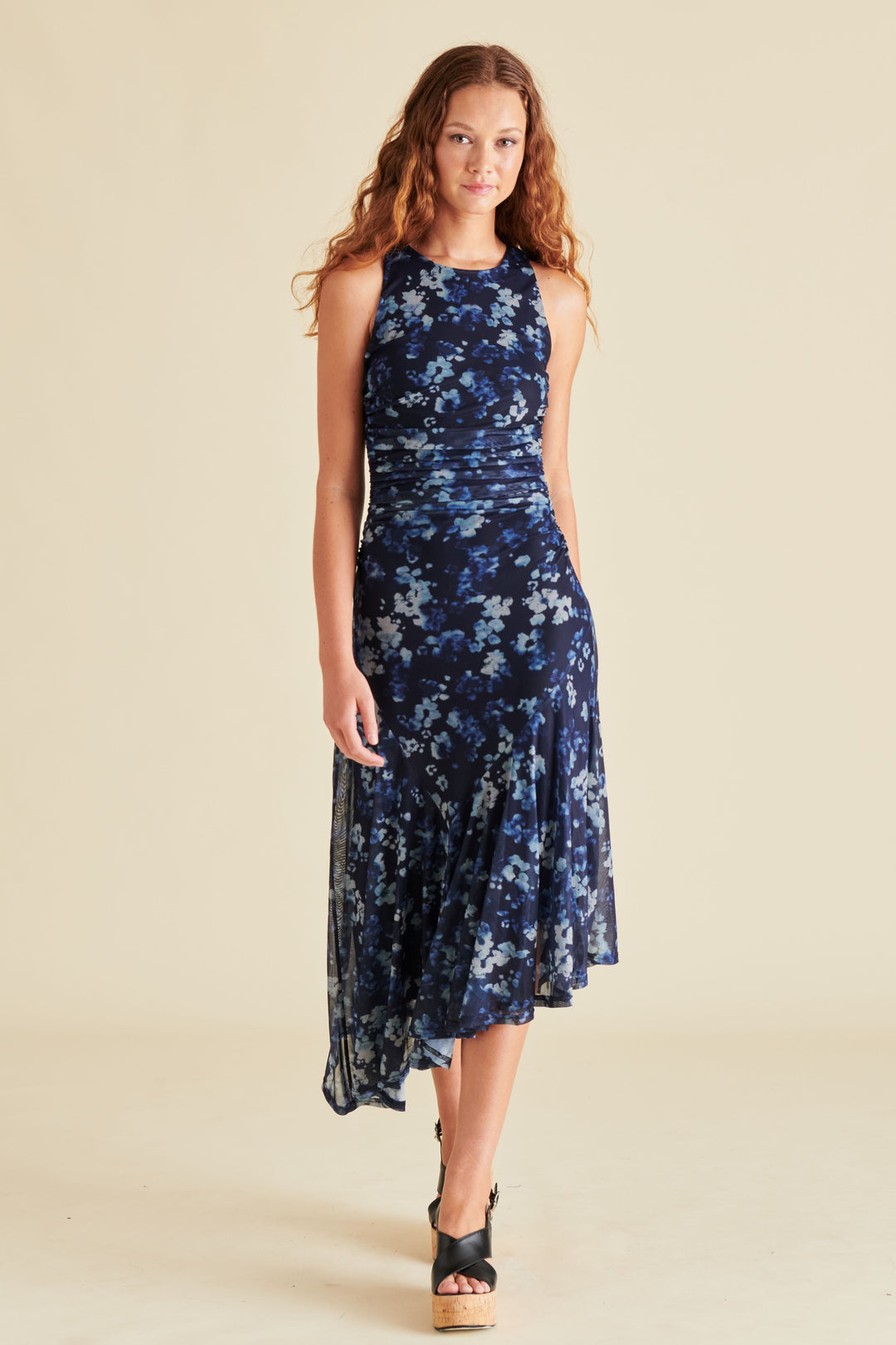 Indigo Sleeveless Laney Midi Dress