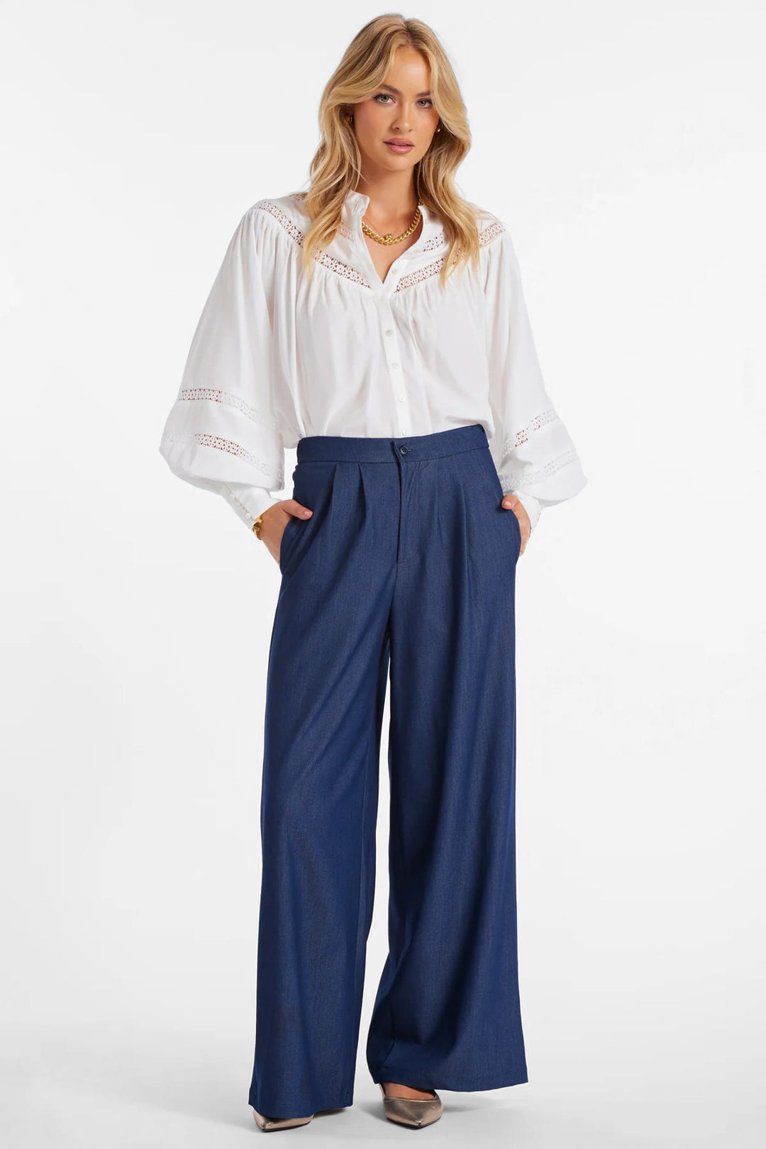 Indigo Wide Leg Marbella Pant