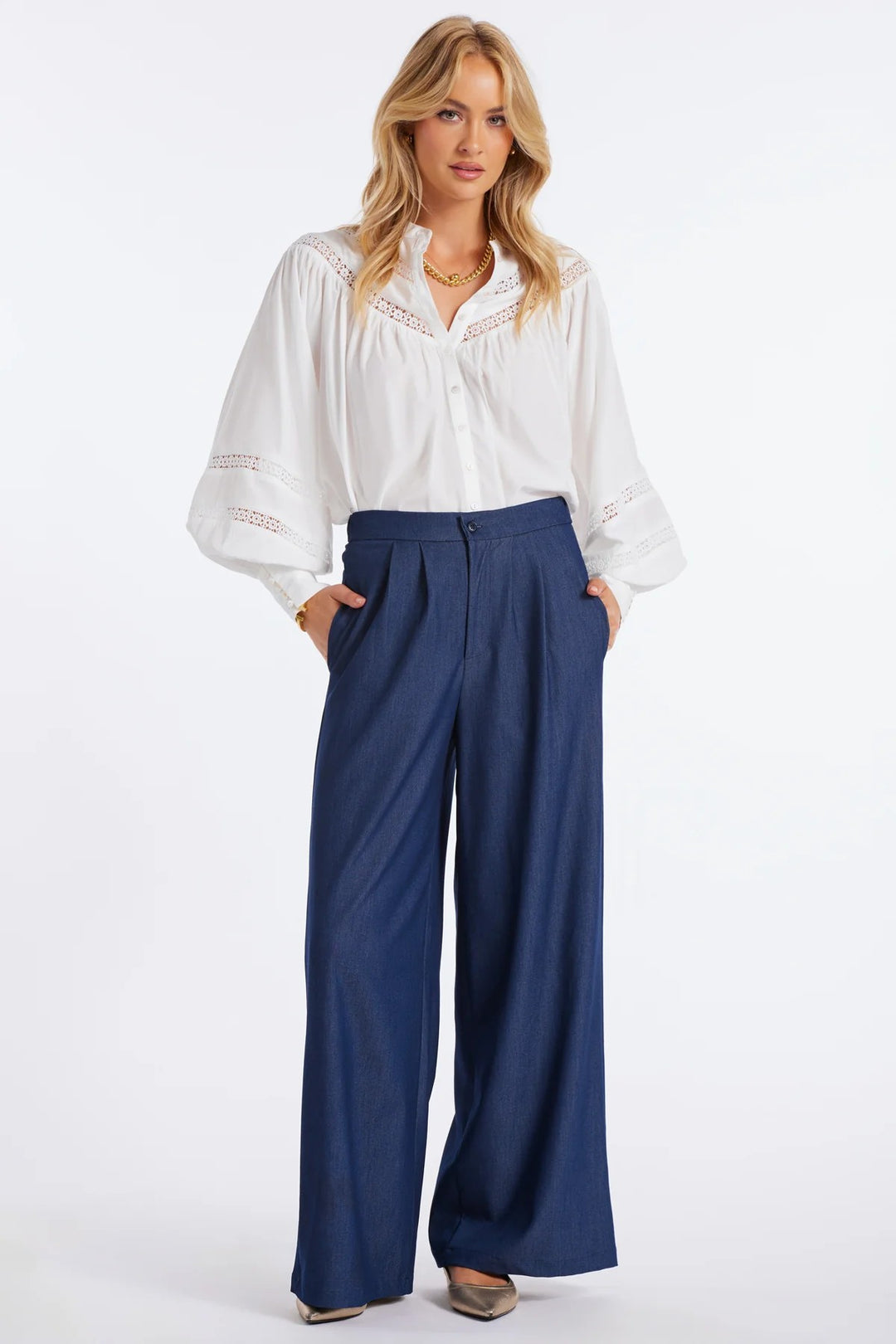 Indigo Wide Leg Marbella Pant