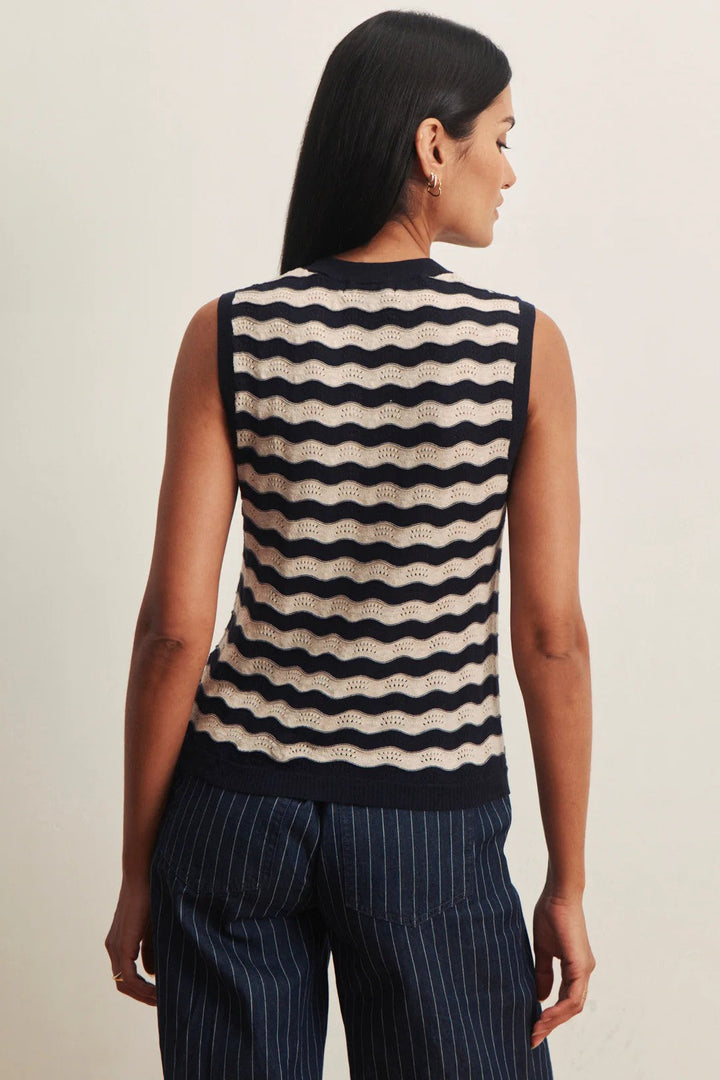 Ink Storm Dark Opal Chevron Knit Tank