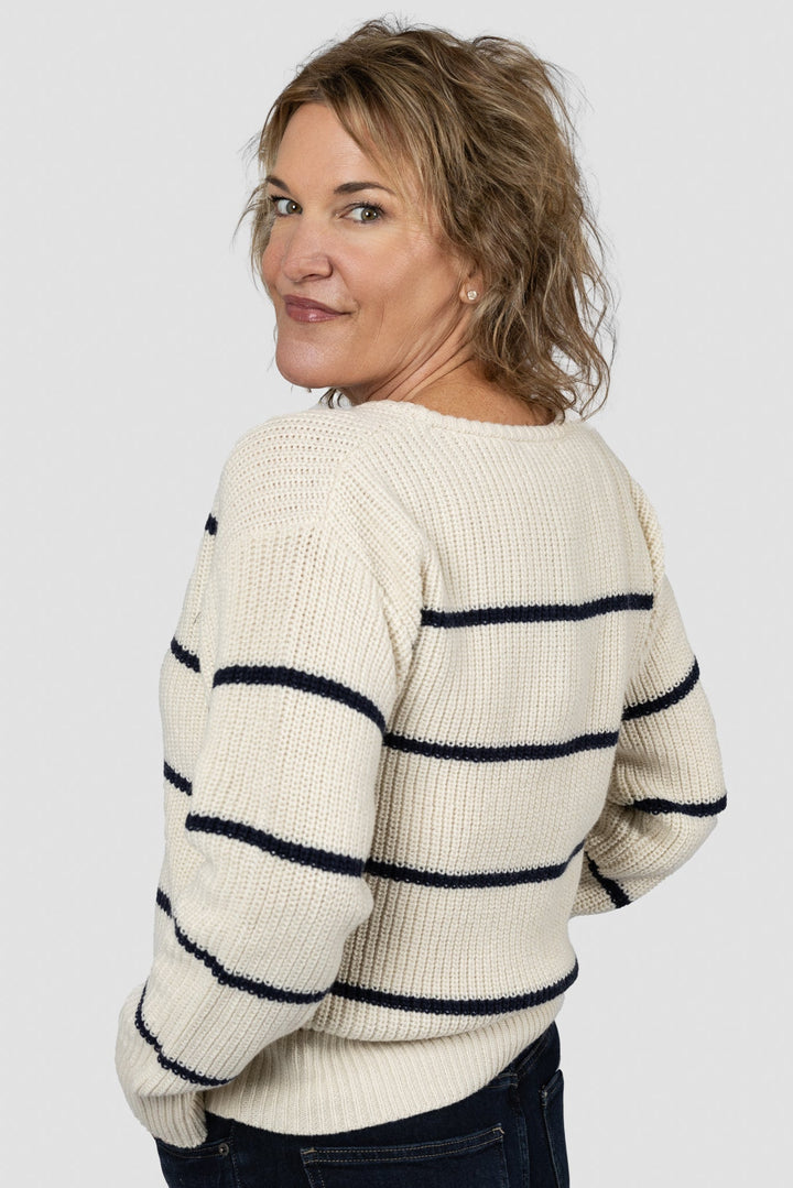 Ivory Black Stripe Kaitlyn Sweater