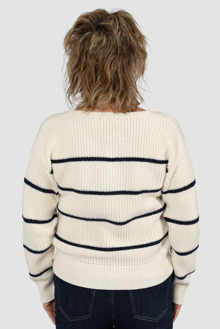 Ivory Black Stripe Kaitlyn Sweater