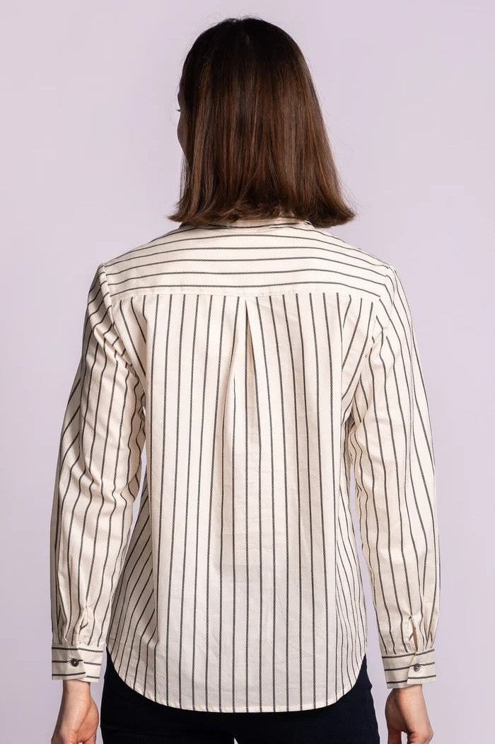 Ivory Black Stripe Sapphire Shirt