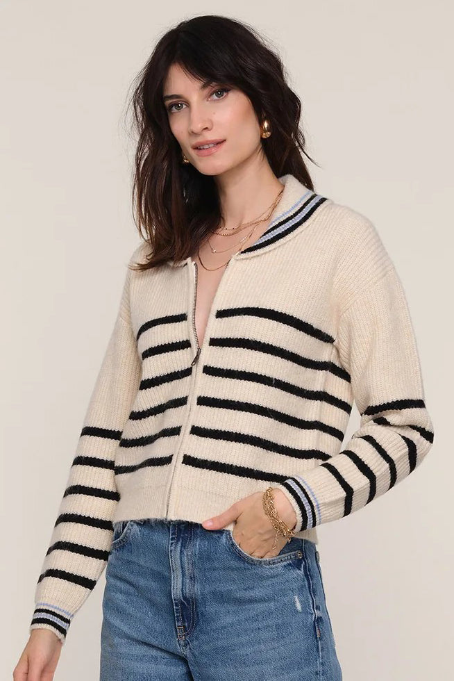 Ivory Black Stripe Sparrow Cardigan