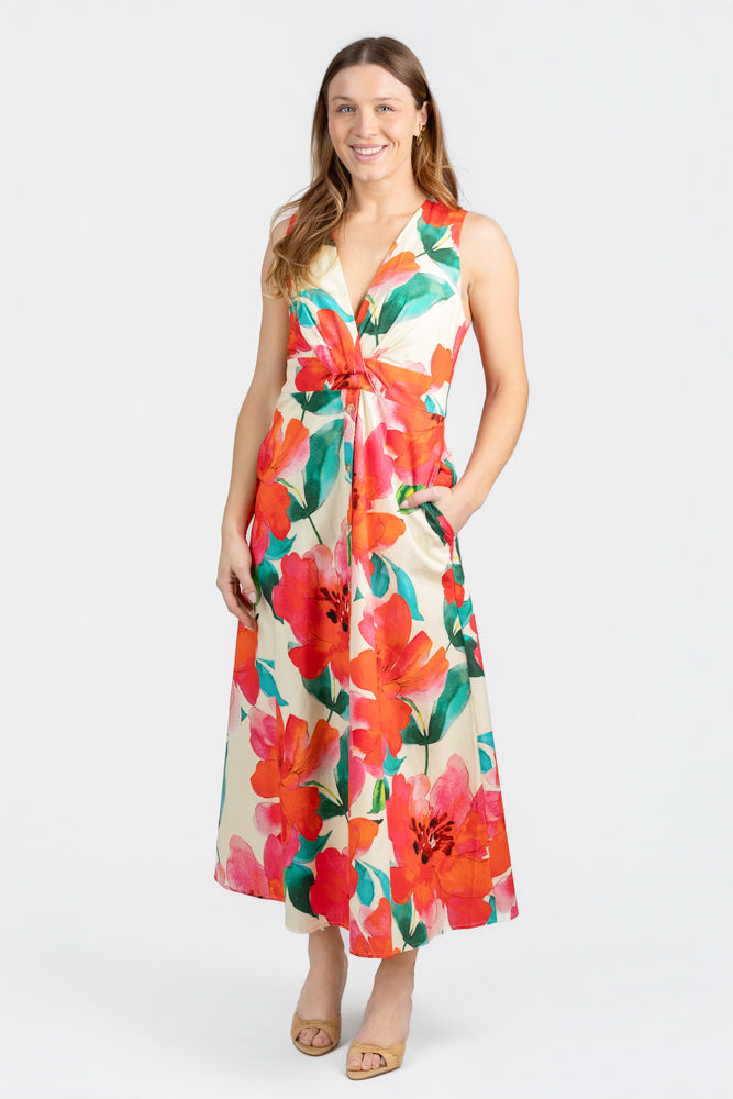 Ivory Coral Bloom Bates Dress