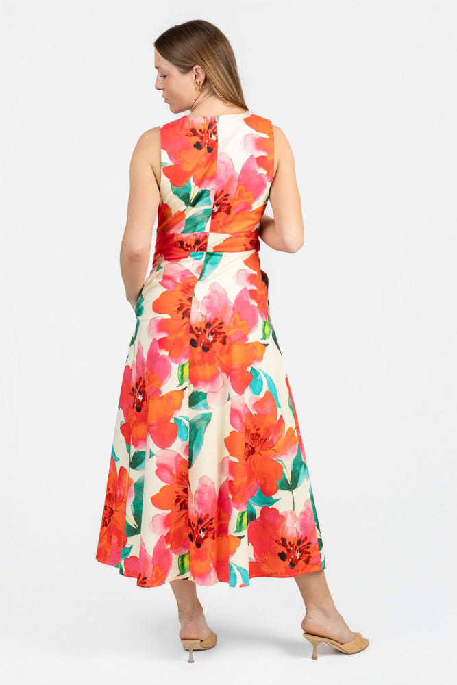 Ivory Coral Bloom Bates Dress