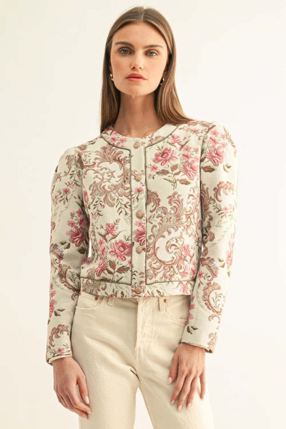 Ivory Multi Jaliyah Jacket
