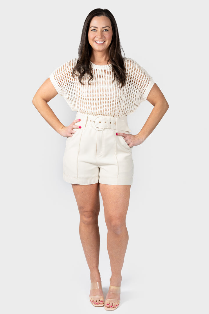 Ivory Open Weave Top