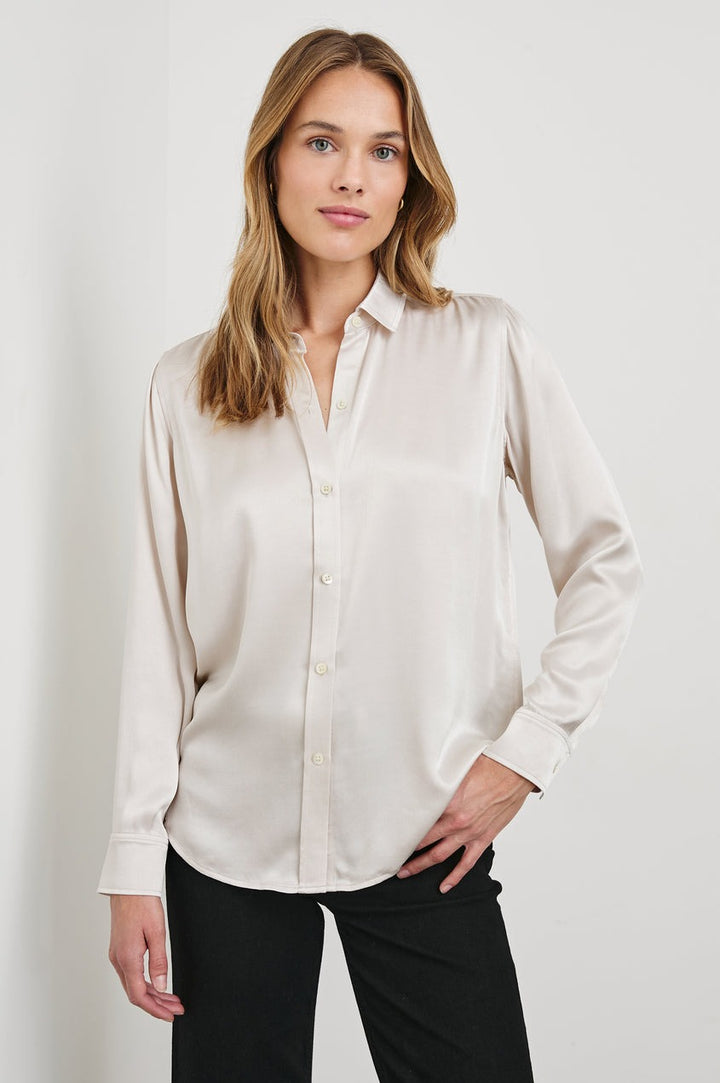 Ivory Satin Maria Blouse