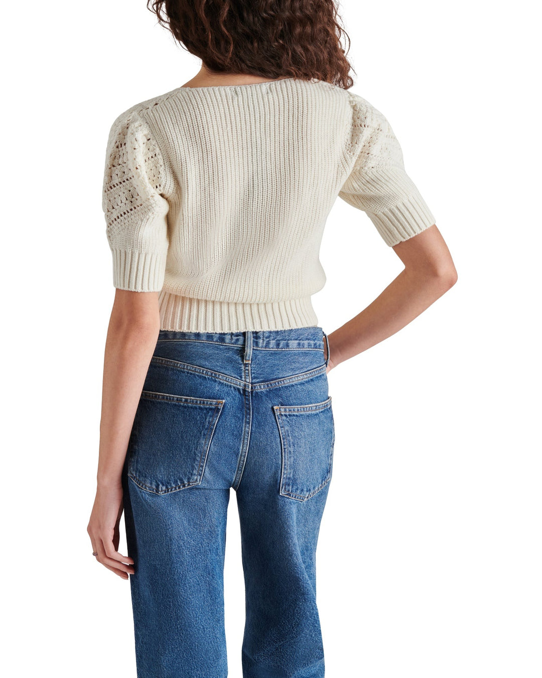 Ivory Short Sleeve Knit Darcia Sweater