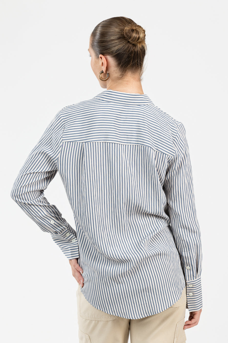 Ivory Steel Blue Stripe Beck Shirt