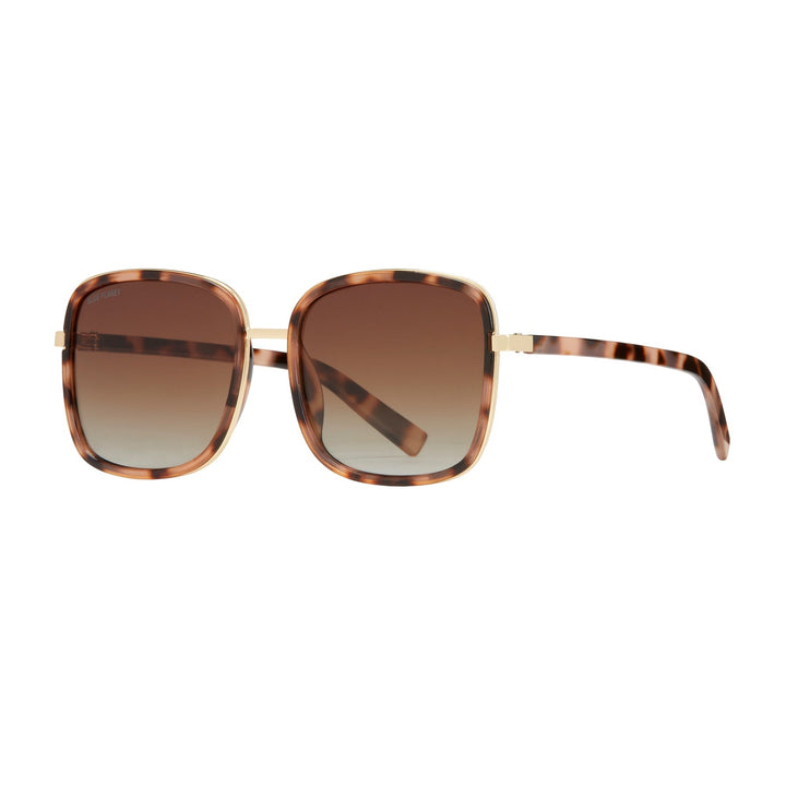 Ivory Tortoise And Gold Brynne Gradient Brown Polarized Sunglasses