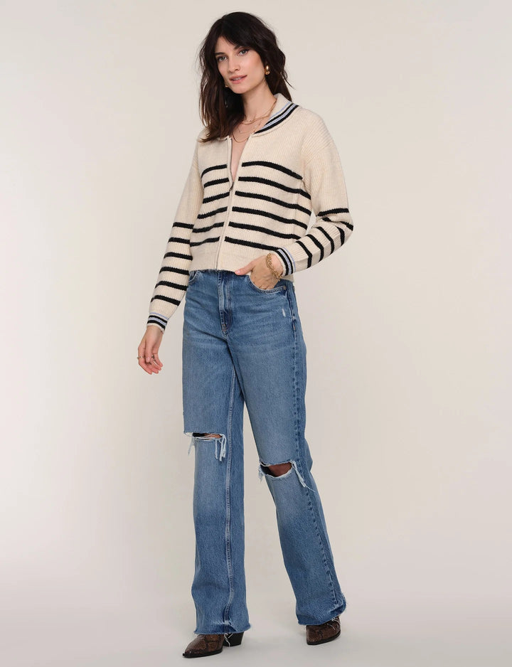 Ivory Black Stripe Sparrow Cardigan
