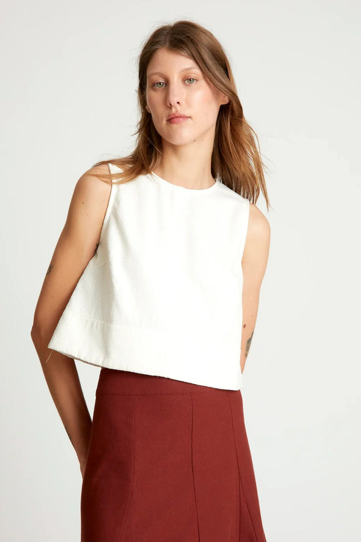 Ivory Boxy Cropped Top