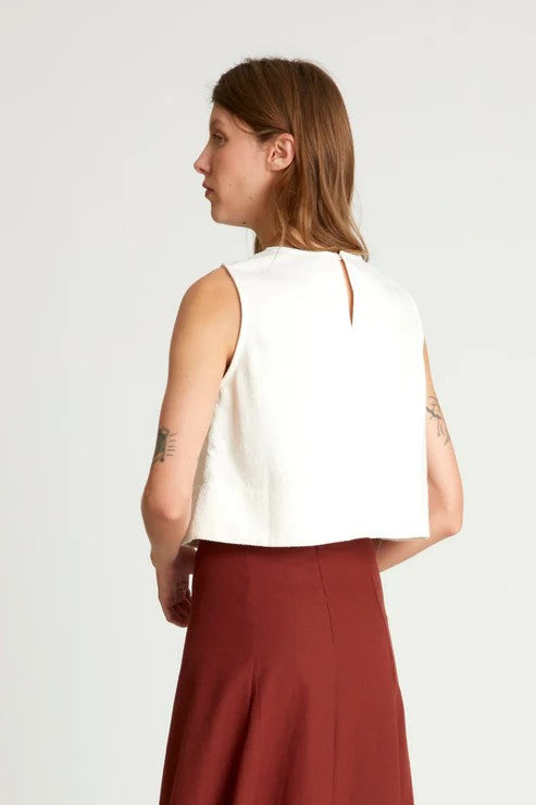 Ivory Boxy Cropped Top