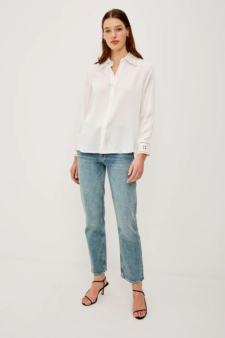Ivory Eyelet Clarise Shirt