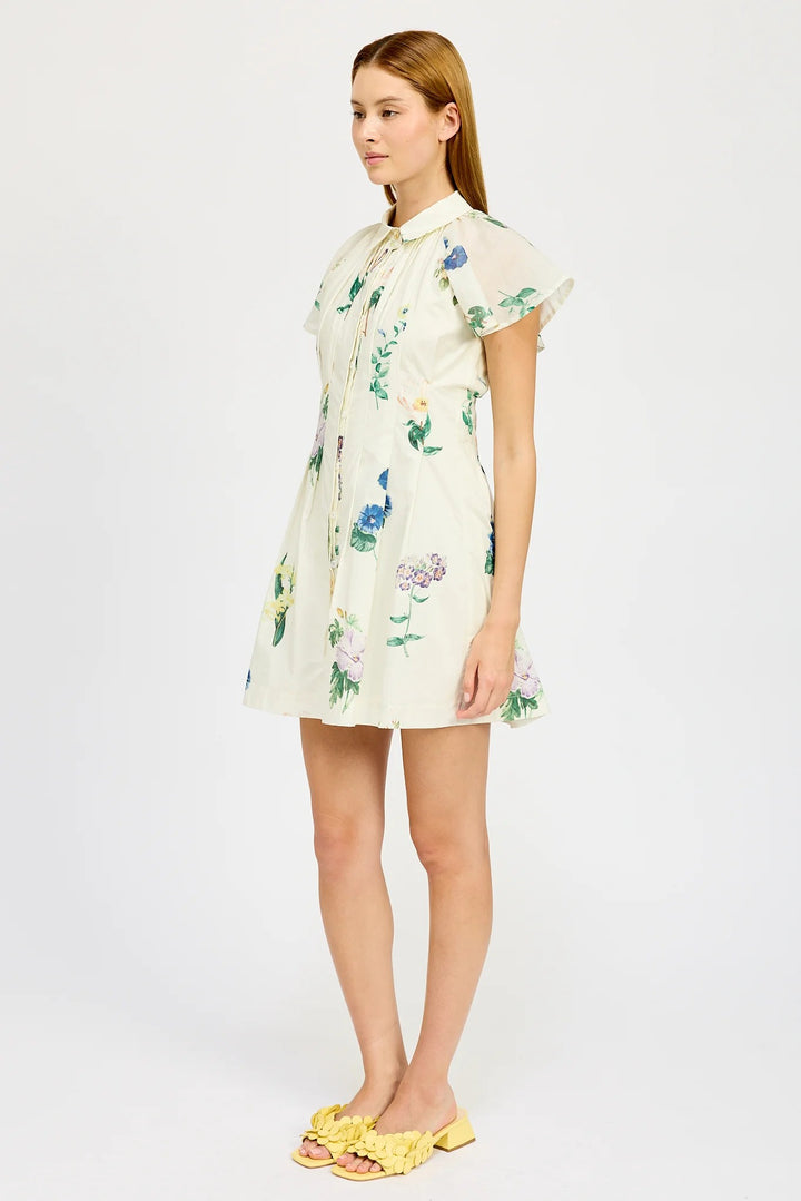 Ivory Multi Ashley Mini Shirt Dress