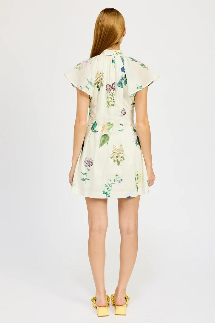 Ivory Multi Ashley Mini Shirt Dress