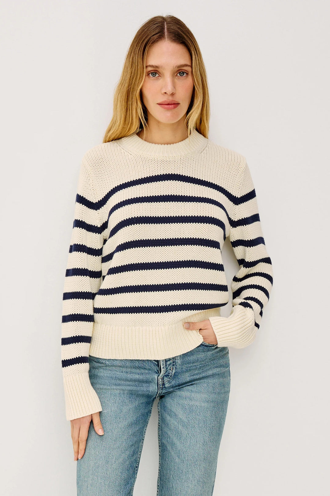Ivory Navy Stripe Alise Sweater