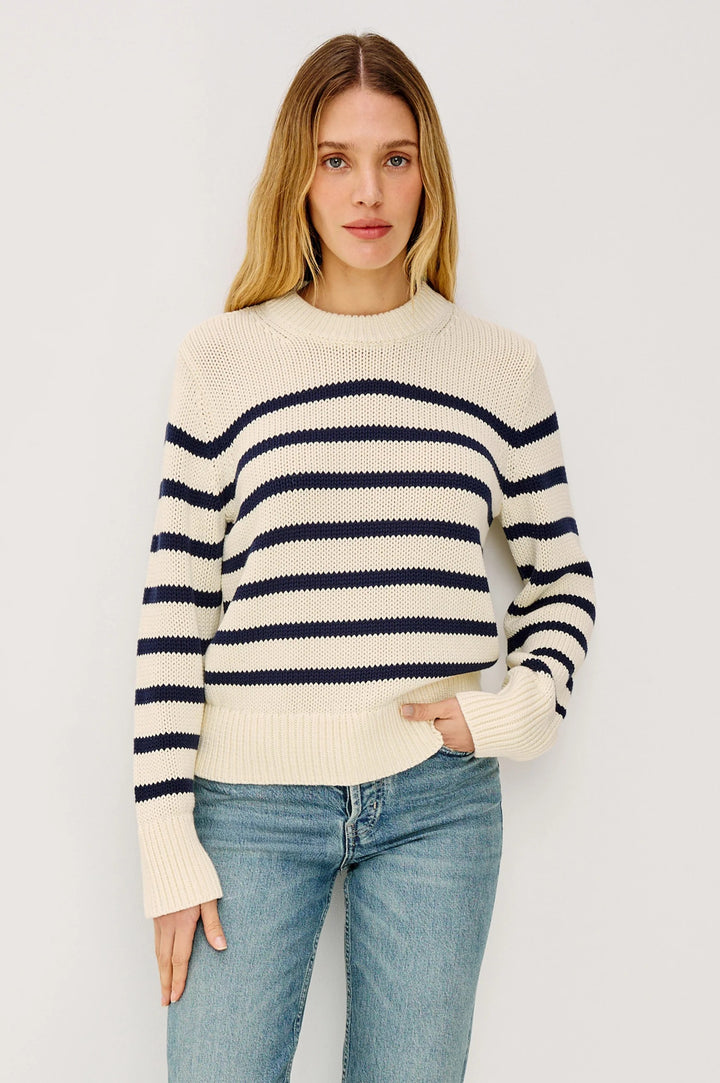 Ivory Navy Stripe Alise Sweater