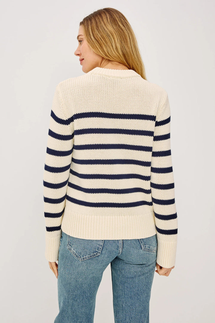 Ivory Navy Stripe Alise Sweater