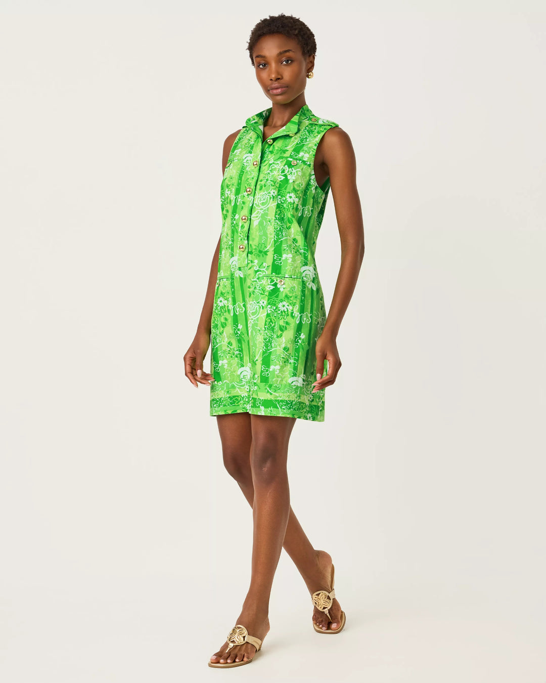 Jackfruit Green Roseys Petals Zorella Shift Dress
