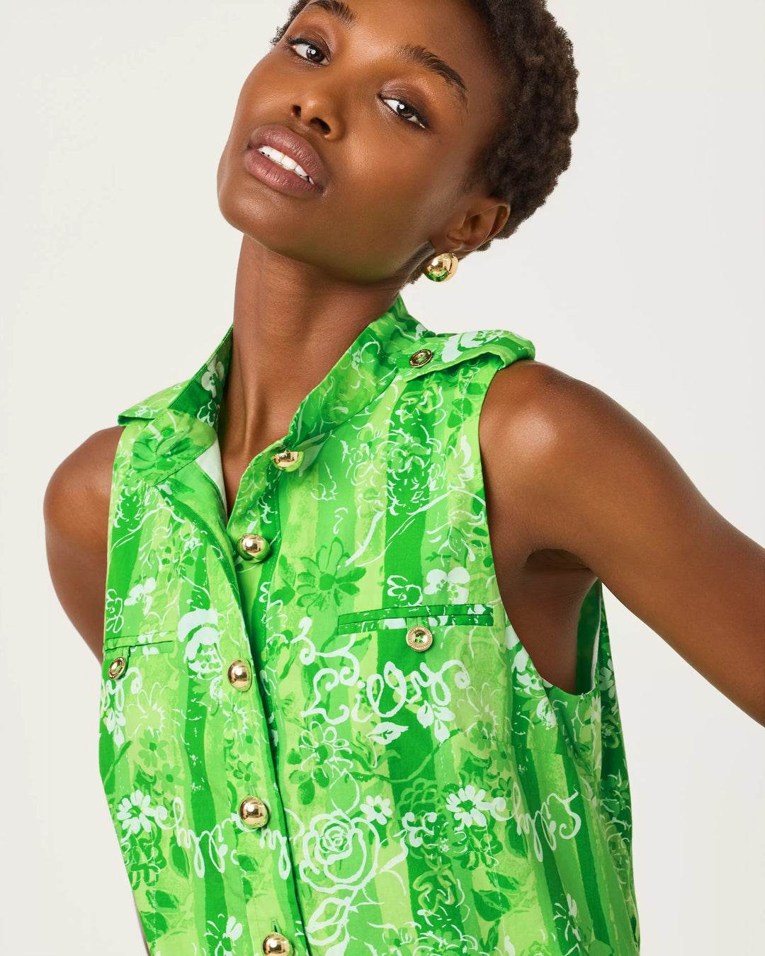 Jackfruit Green Roseys Petals Zorella Shift Dress