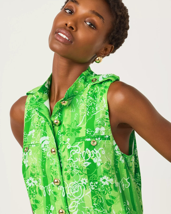 Jackfruit Green Roseys Petals Zorella Shift Dress