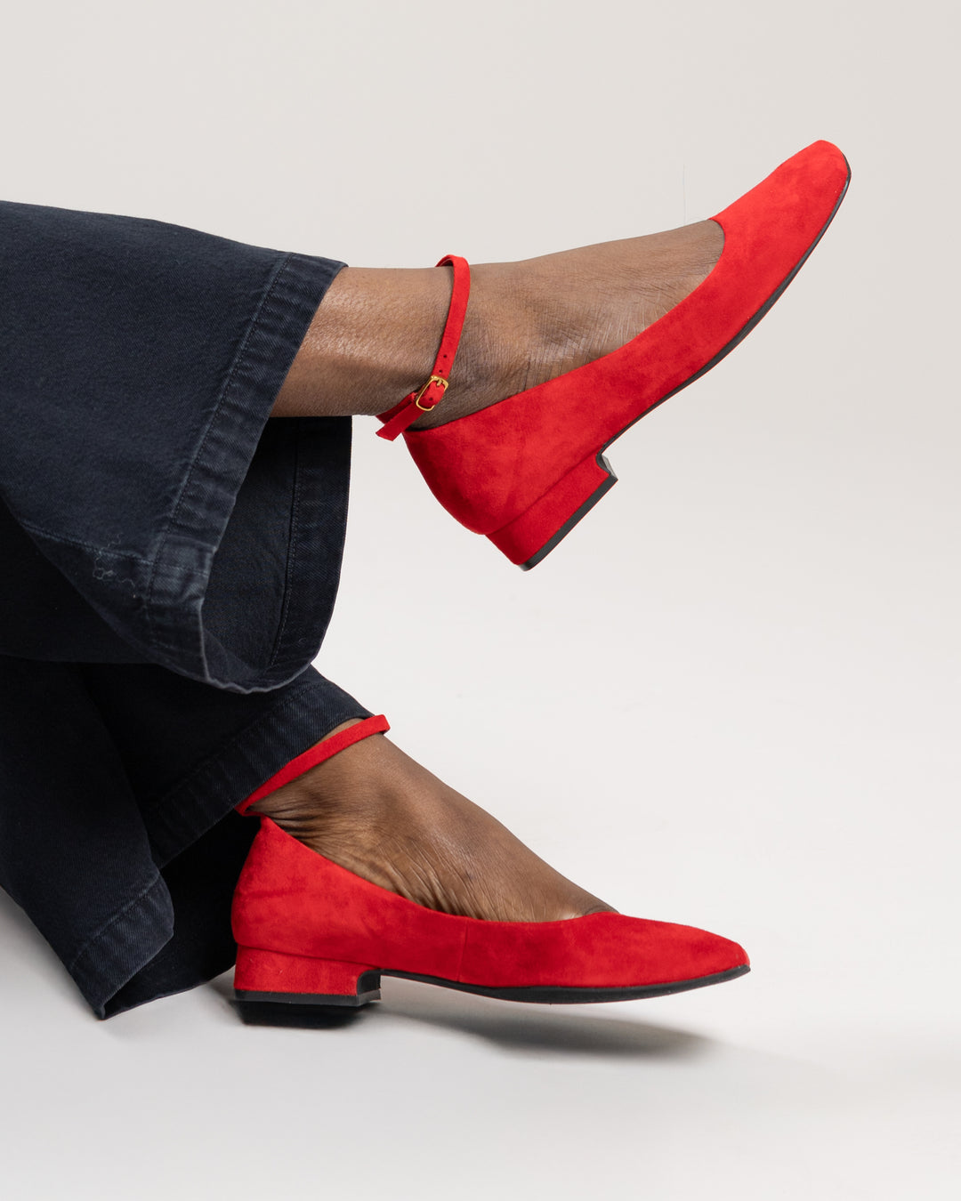 Jeffrey Campbell Red Suede Envious Ballet Pump