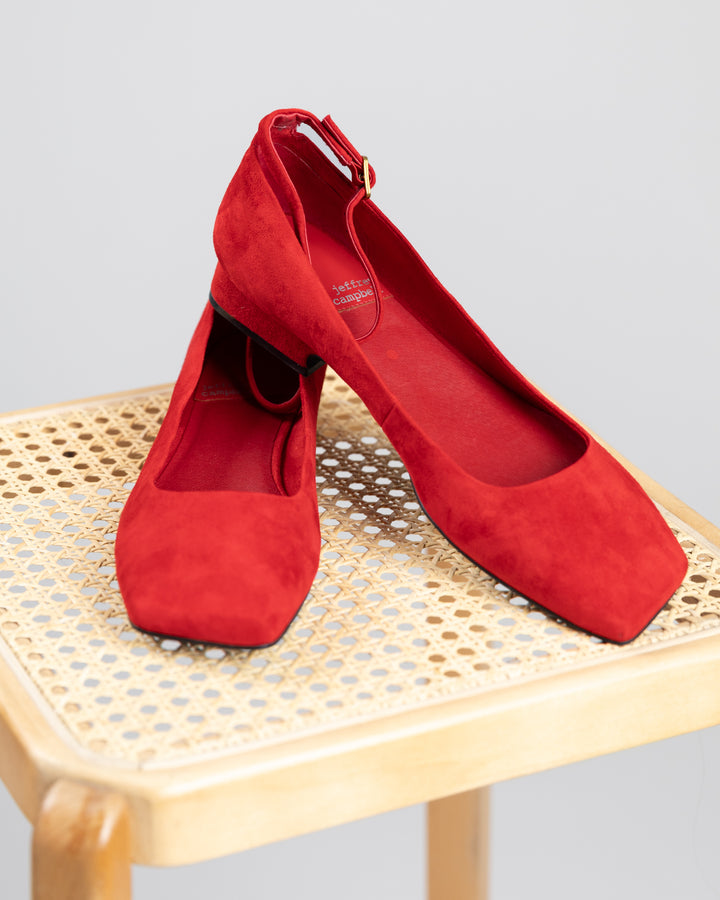 Jeffrey Campbell Red Suede Envious Ballet Pump