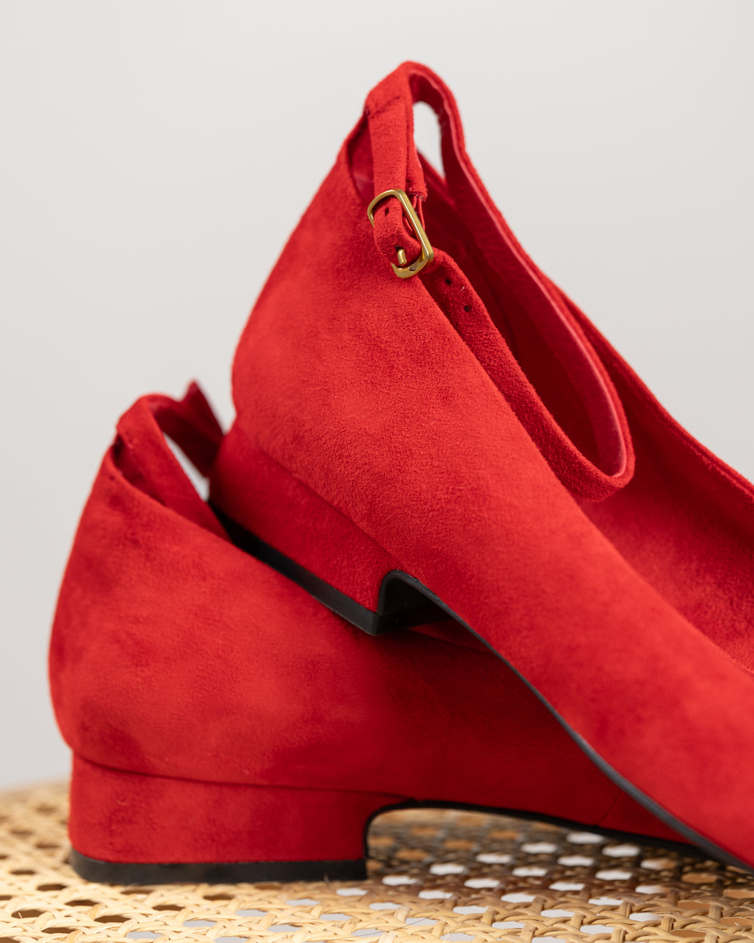 Jeffrey Campbell Red Suede Envious Ballet Pump