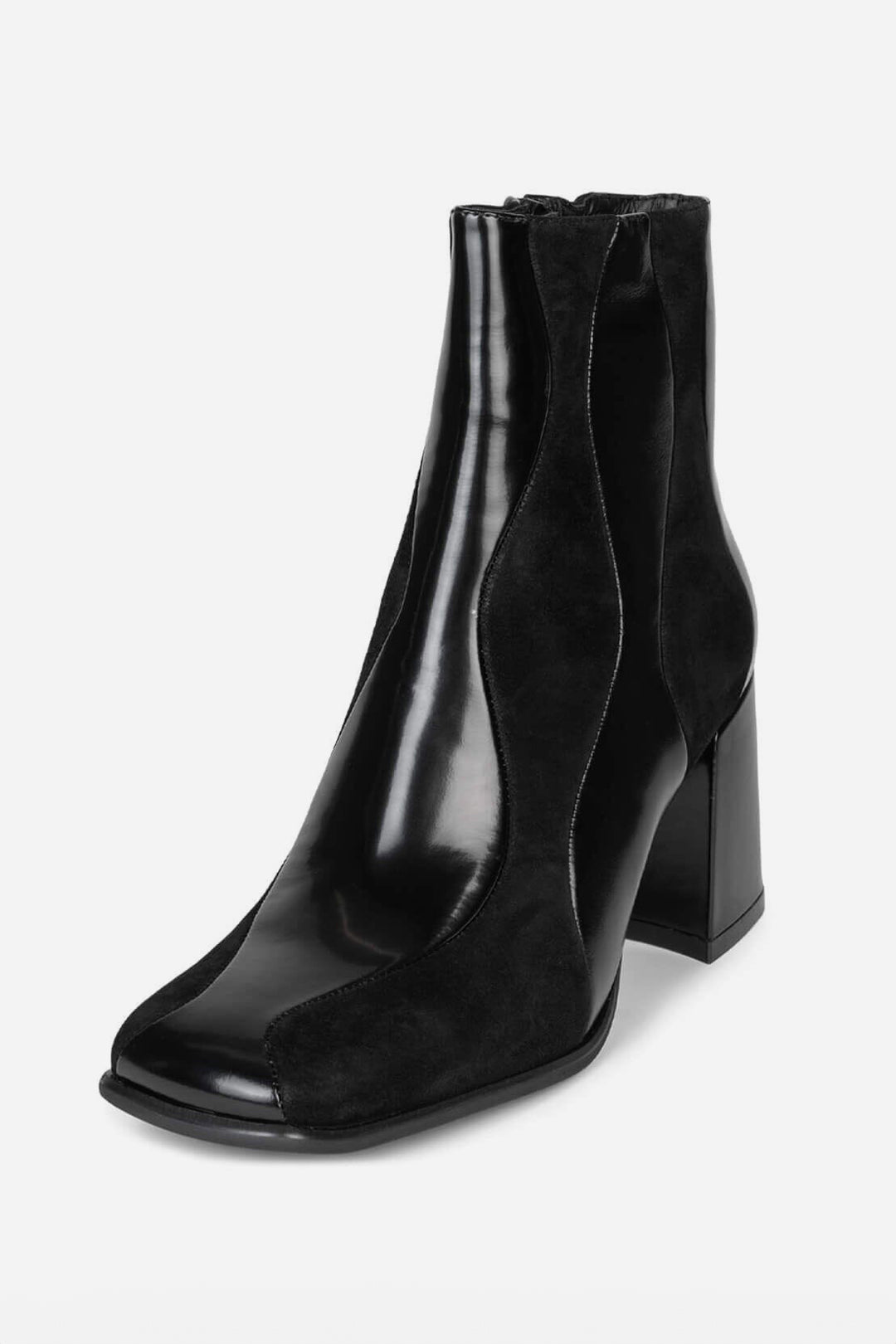Jeffrey Campbell Black Suede Mod Lavalamp Ankle Boot