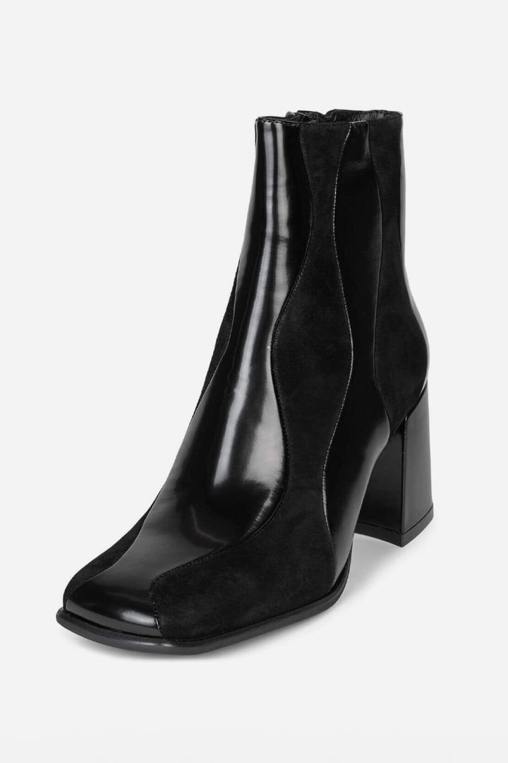 Jeffrey Campbell Black Suede Mod Lavalamp Ankle Boot