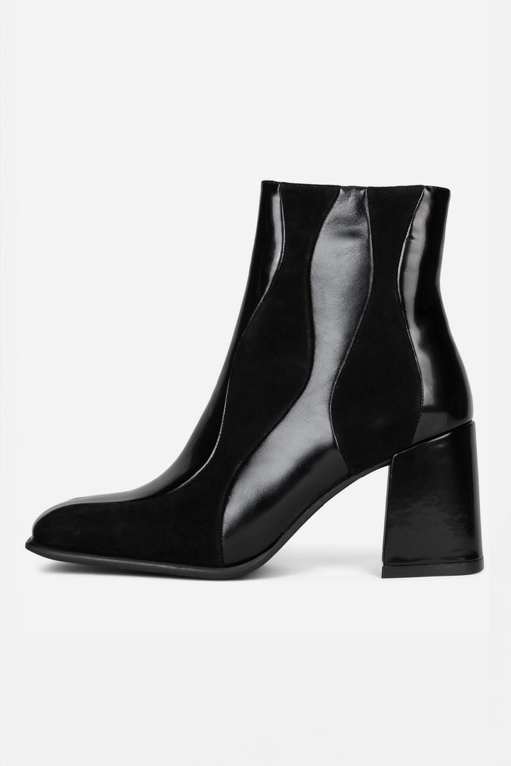 Jeffrey Campbell Black Suede Mod Lavalamp Ankle Boot