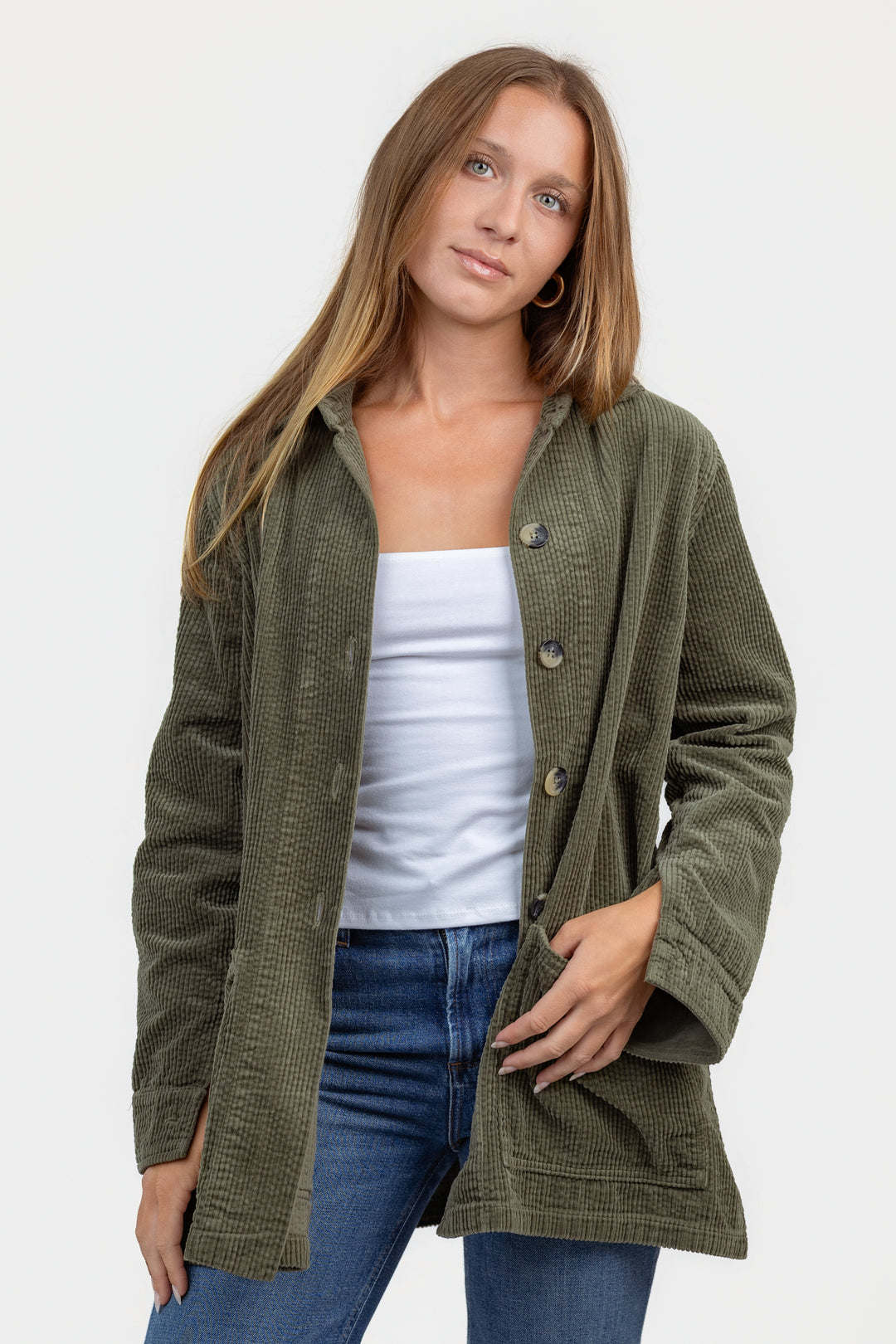 Kelp Lux Corduroy Car Coat