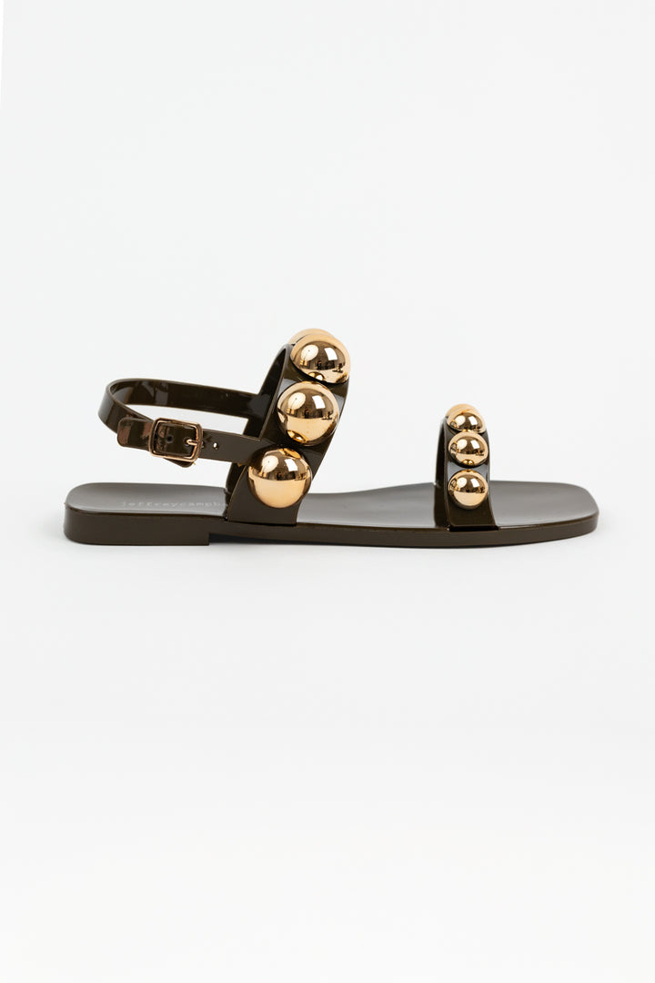 Khaki Gold Gum-Drop Sandal