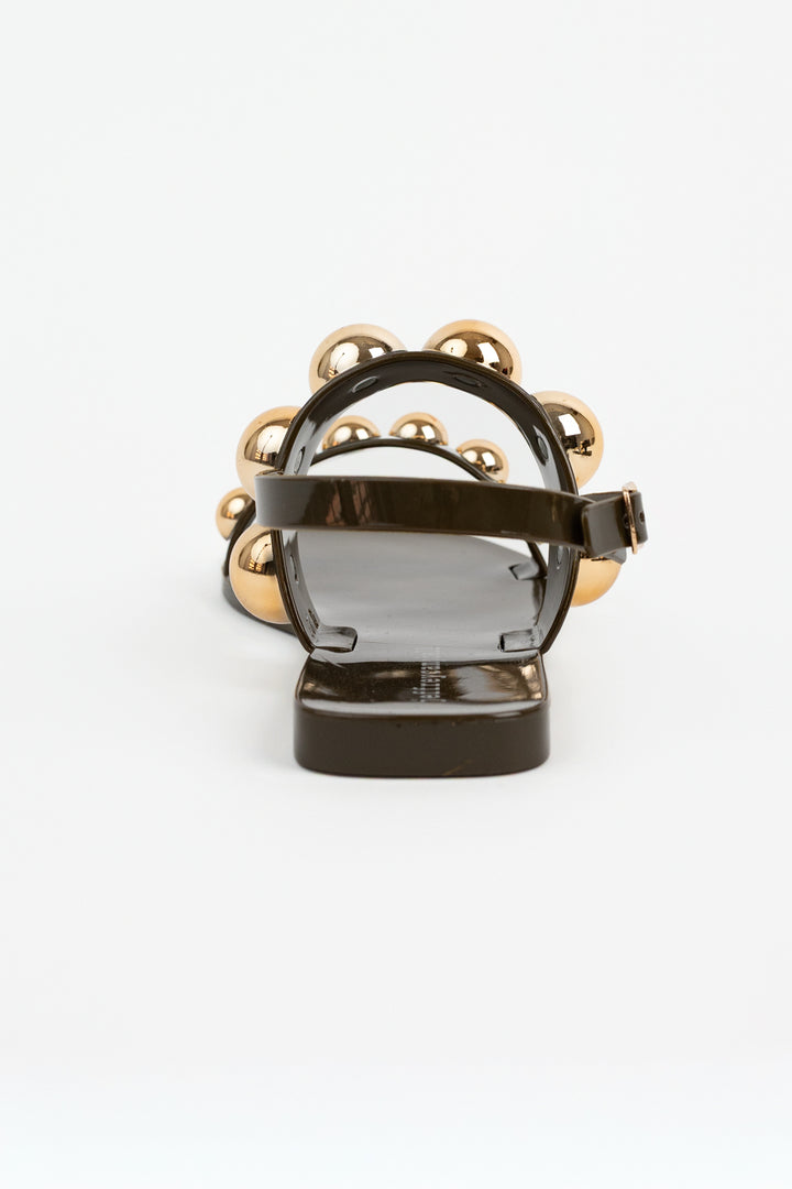 Khaki Gold Gum-Drop Sandal