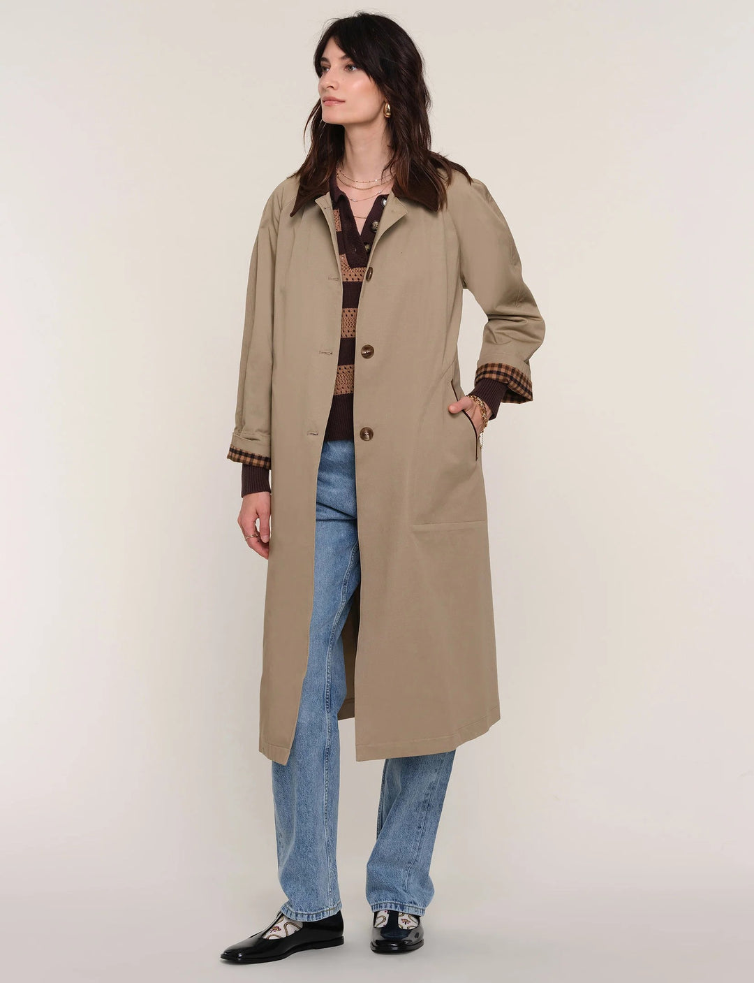 Khaki Beatriz Trench Coat
