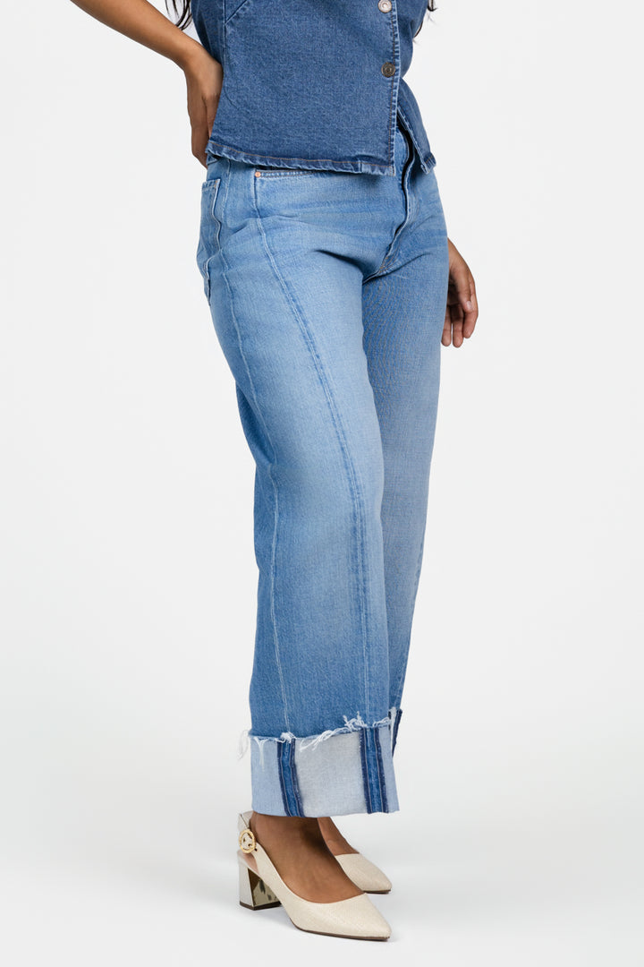 Last Bite The Half-Pipe Ankle Cuff Fray Jean