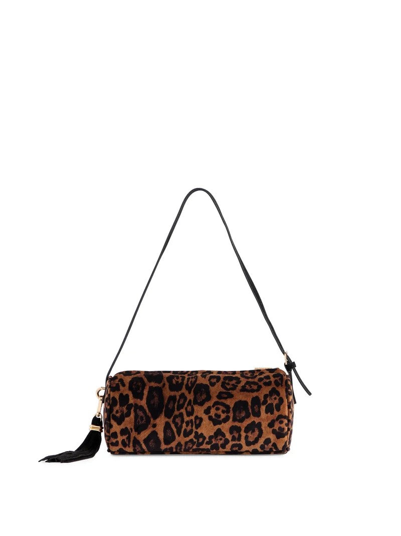 Leopard Kylie Barrel Shoulder Bag
