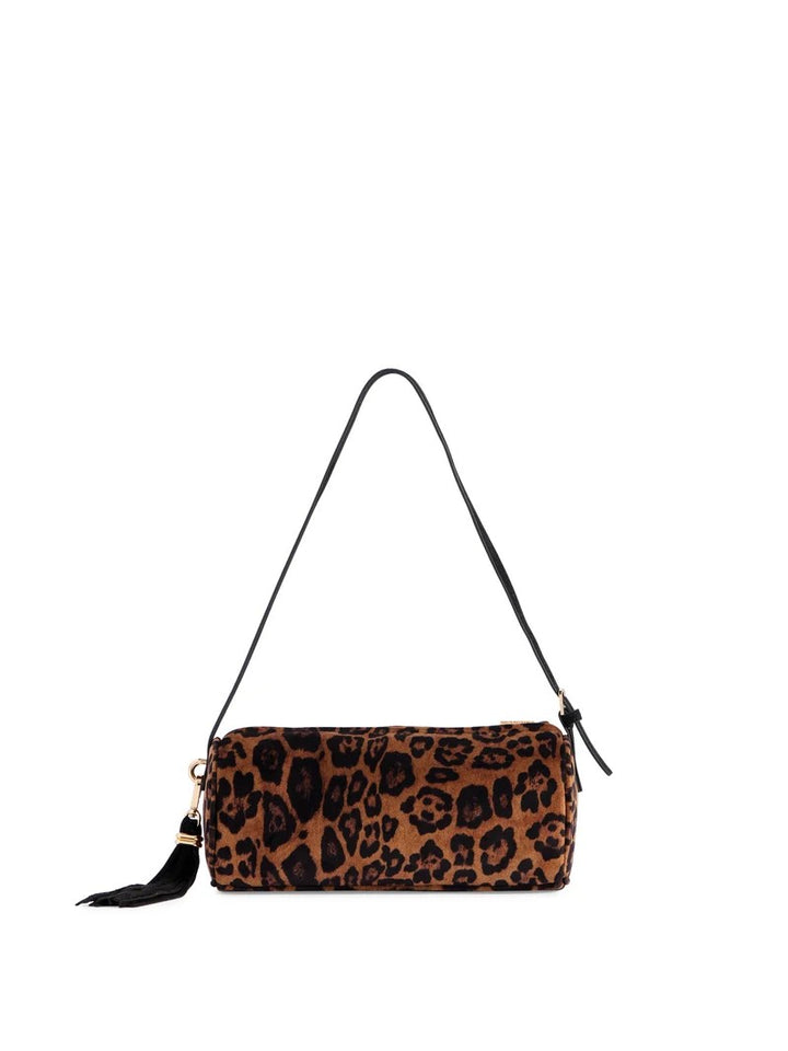Leopard Kylie Barrel Shoulder Bag
