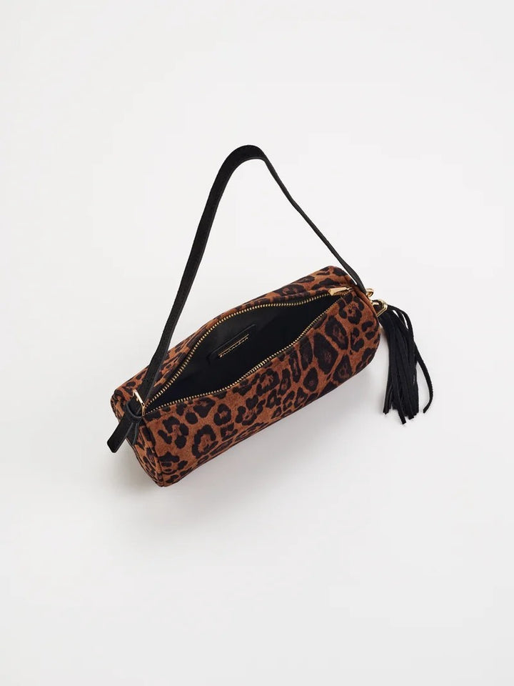 Leopard Kylie Barrel Shoulder Bag