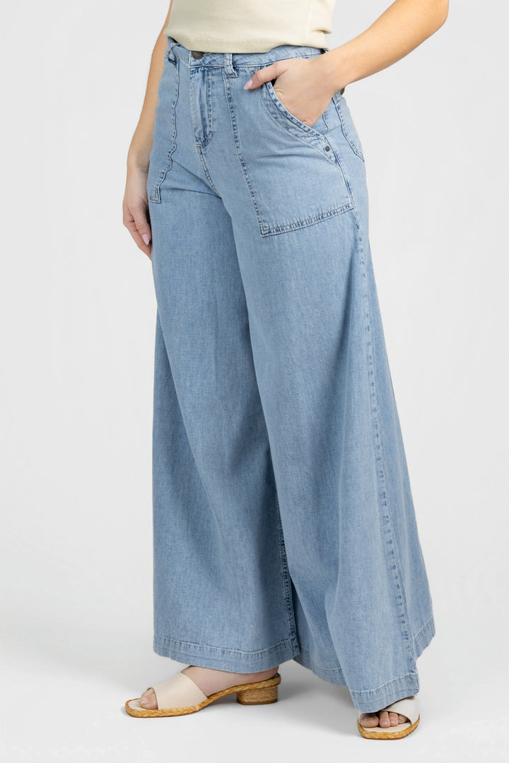 Light Blue Wide Leg Chatti Jean