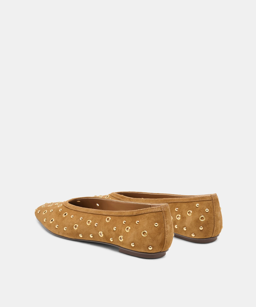Light Brown Suede Caret Ballet Flats