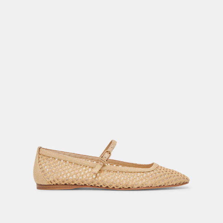 Light Natural Woven Raffia Reyes Ballet Flats