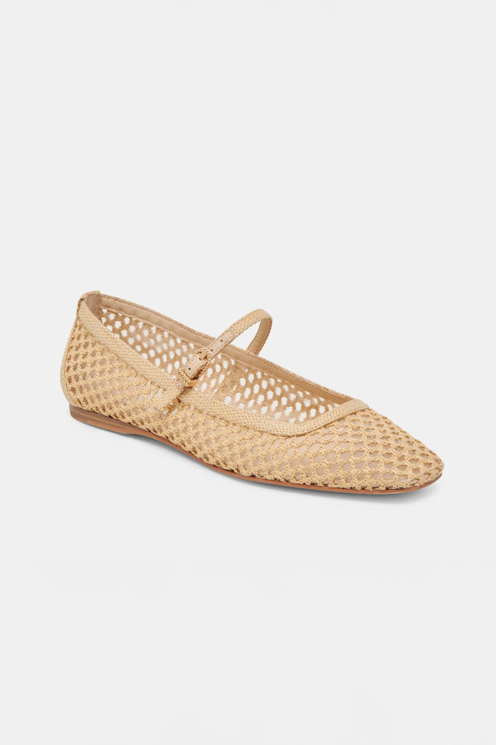 Light Natural Woven Raffia Reyes Ballet Flats