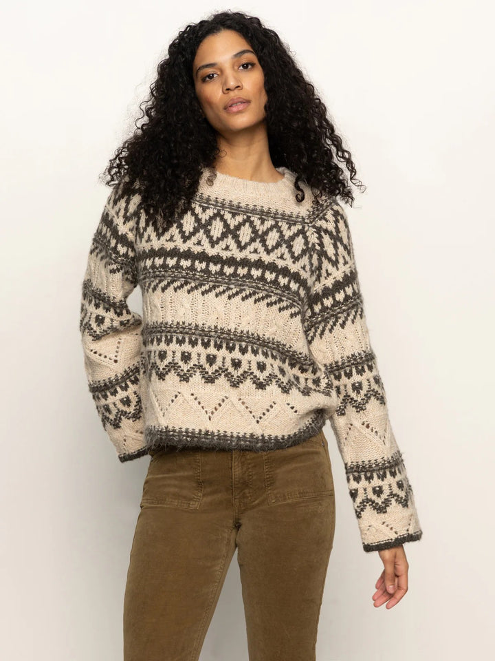 Light Oat Multi Fair Isle Sweater